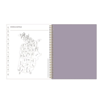 Tula Weekly/Monthly Planner, Floral Artwork, 11" x 8.5", Purple/Pink/White Cover, 12-Month (Jan to Dec): 2025