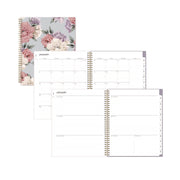 Tula Weekly/Monthly Planner, Floral Artwork, 11" x 8.5", Purple/Pink/White Cover, 12-Month (Jan to Dec): 2025