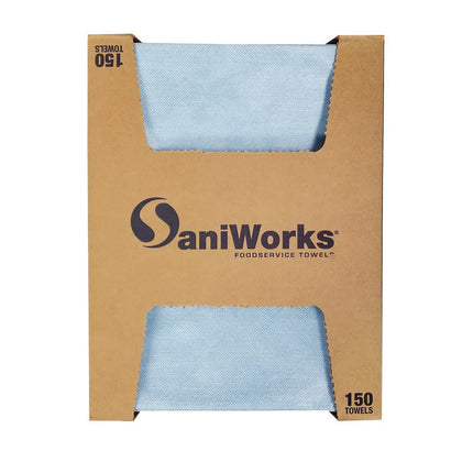 Deluxe Foodservice Wiper, 1-Ply, 13 x 21, Blue, 150/Carton