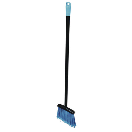 Lobby Dust Pan Broom, 36.86", Black/Blue, 12/Carton
