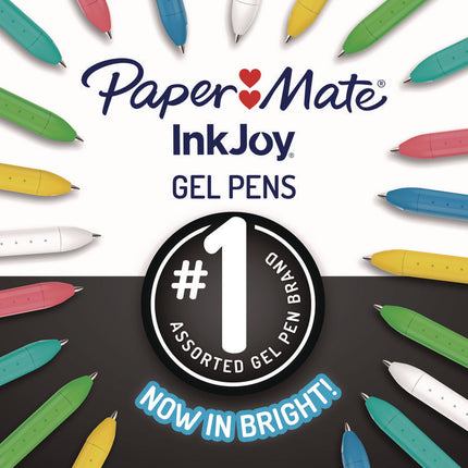 InkJoy Gel Bright Gel Pen, Retractable, Medium 0.7 mm, Assorted Ink and Barrel Colors, 6/Pack