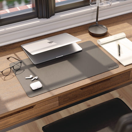 Vegan Leather Desk Pads, 23.6 x 13.7, Charcoal
