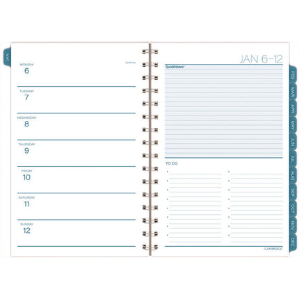 Glacier Weekly/Monthly Planner, Glacier Artwork, 8.5" x 6.38", Blue/Gray/Silver Cover, 12-Month (Jan to Dec): 2025