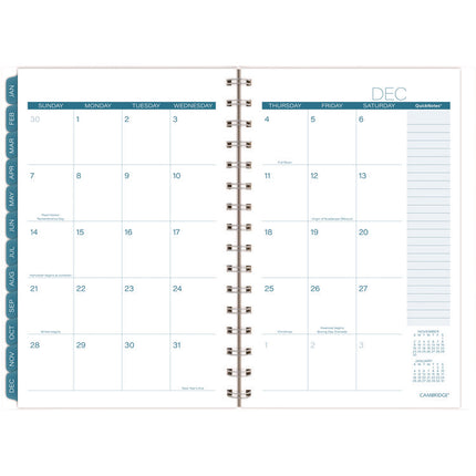 Glacier Weekly/Monthly Planner, Glacier Artwork, 8.5" x 6.38", Blue/Gray/Silver Cover, 12-Month (Jan to Dec): 2025