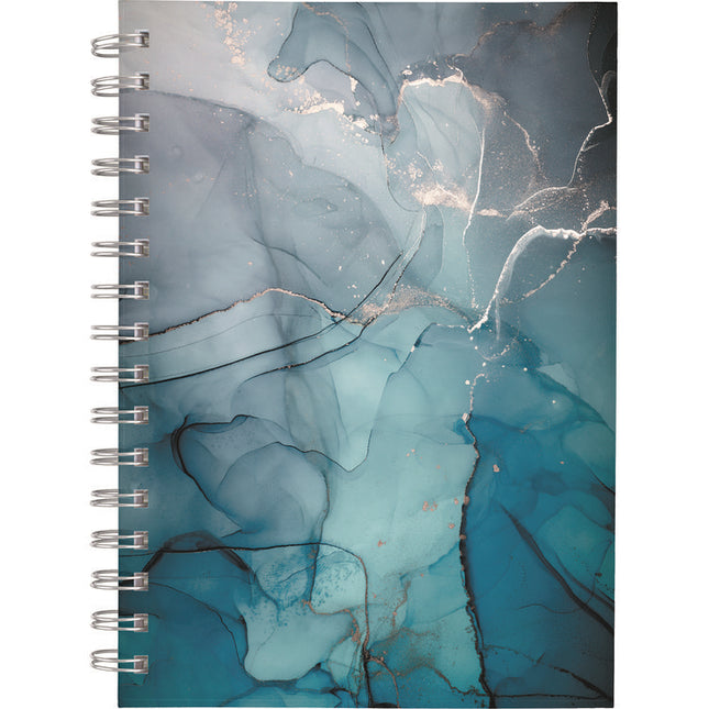 Glacier Weekly/Monthly Planner, Glacier Artwork, 8.5" x 6.38", Blue/Gray/Silver Cover, 12-Month (Jan to Dec): 2025