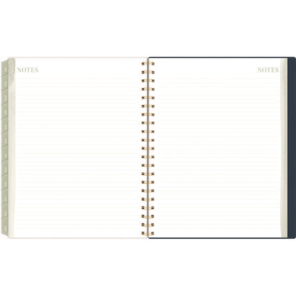 Leah Bisch Weekly/Monthly Floral Planner, Floral Artwork, 11" x 9.25", Blue/White/Gold Cover, 12-Month (Jan to Dec): 2025