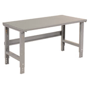 Standard Duty Steel Top Adjustable Height Workbench, 2,000 lbs, 60 x 30 x 30.88 to 36.88, Gray