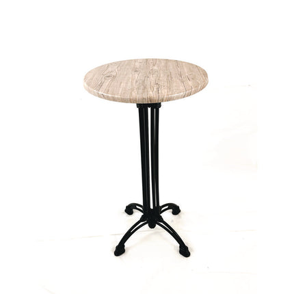 Topalit Tables, Round, 24" dia x 42"h, Washington Pine Top, Black Aluminum Base/Legs