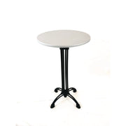 Topalit Tables, Round, 24" dia x 44"h, Brushed Silver Top, Black Iron Base/Legs
