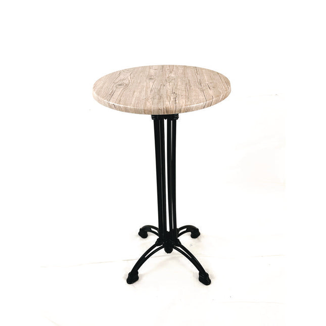 Topalit Tables, Round, 24" dia x 44"h, Washington Pine Top, Black Iron Base/Legs