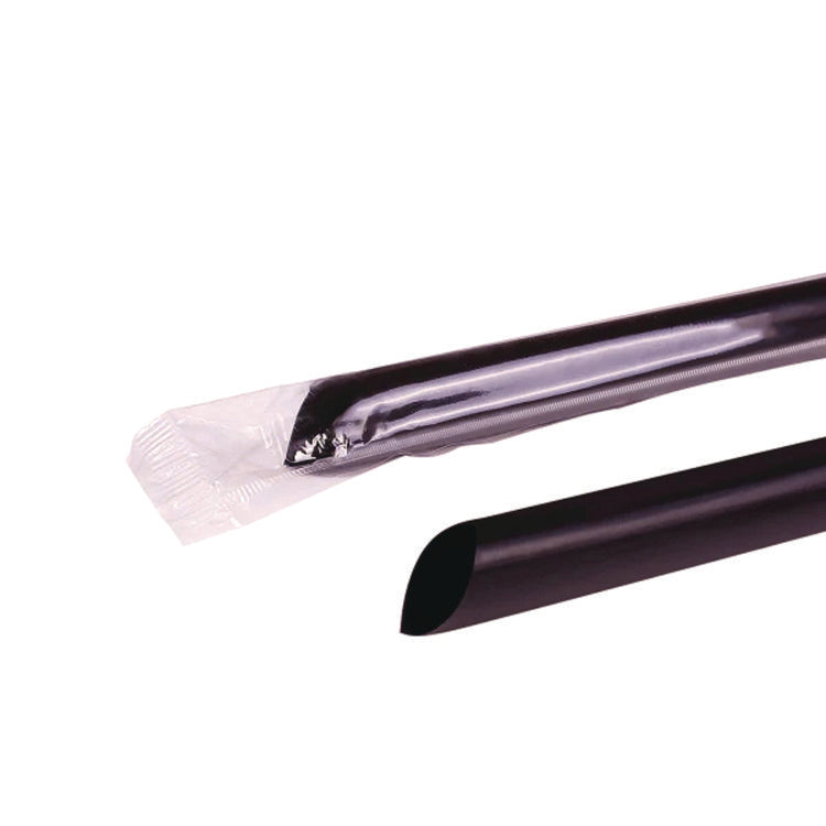 Boba Straws, 9", Black, 1,600/Carton