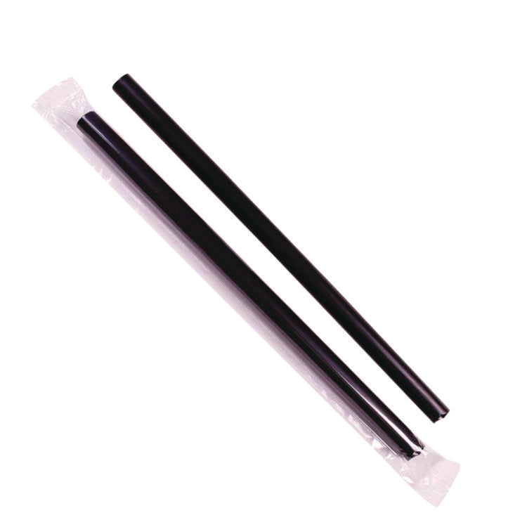 Boba Straws, 9", Black, 1,600/Carton