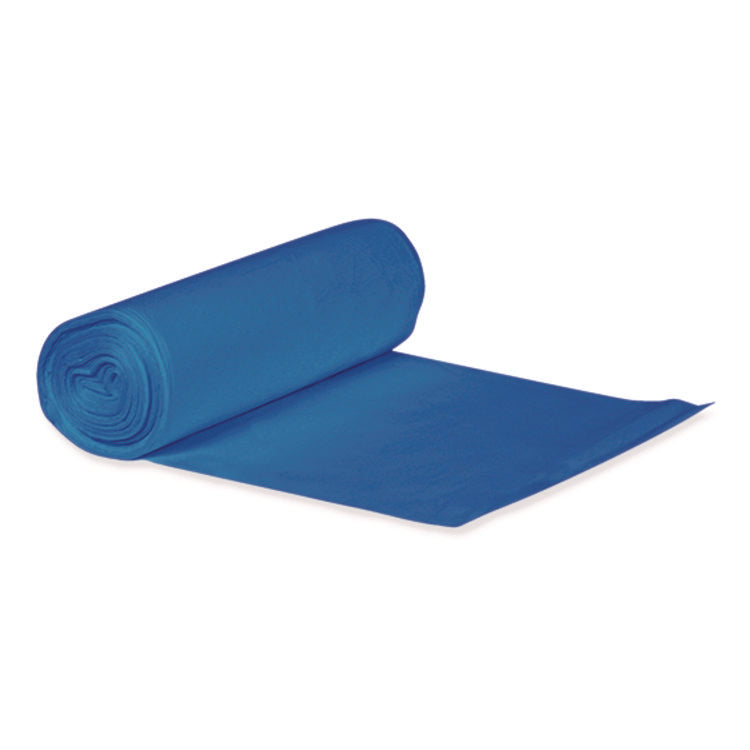 High-Density Waste Can Liners, 23 gal, 14 mic, 30" x 43", Blue, 25 Bags/Roll, 10 Rolls/Carton