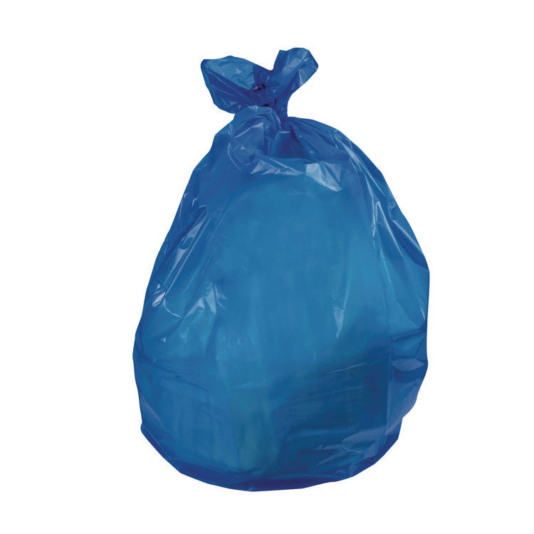 High-Density Waste Can Liners, 23 gal, 14 mic, 30" x 43", Blue, 25 Bags/Roll, 10 Rolls/Carton