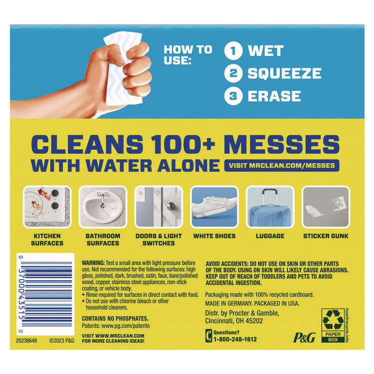 Magic Eraser, 4.6 x 2.3, 1" Thick, White, 2/Pack, 12 Packs/Carton