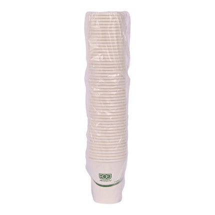 GreenStripe Renewable and Compostable Hot Cups, 8 oz, Paper, White/Green, 50/Pack, 20 Packs/Carton