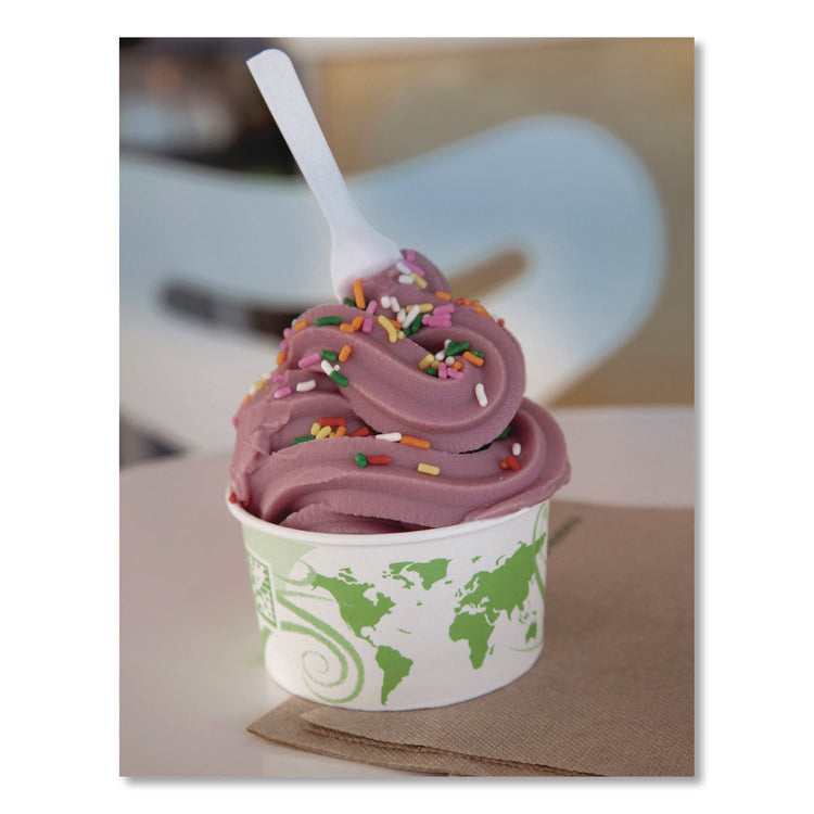 World Art PLA-Laminated Soup Containers, 5 oz, White/Green, Paper, 1,000/Carton