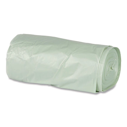 Compostable 30 Gallon Garbage Bags, 1.2 mil, 30 x 39, Translucent Green, 25 Bags/Pack, 8 Packs/Carton