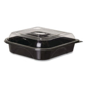 BlueStripe Premium Take-Out Containers, 6.77 x 6.6 x 2.31, Black/Clear, Base/Lid Combo, Plastic, 150/Carton