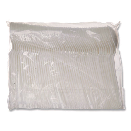 Plantware Compostable Soup Spoon, Heavyweight, Plastic, White, 50/Pack, 20 Packs/Carton