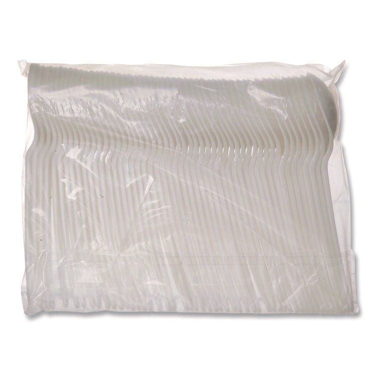 Plantware Compostable Soup Spoon, Heavyweight, Plastic, White, 50/Pack, 20 Packs/Carton