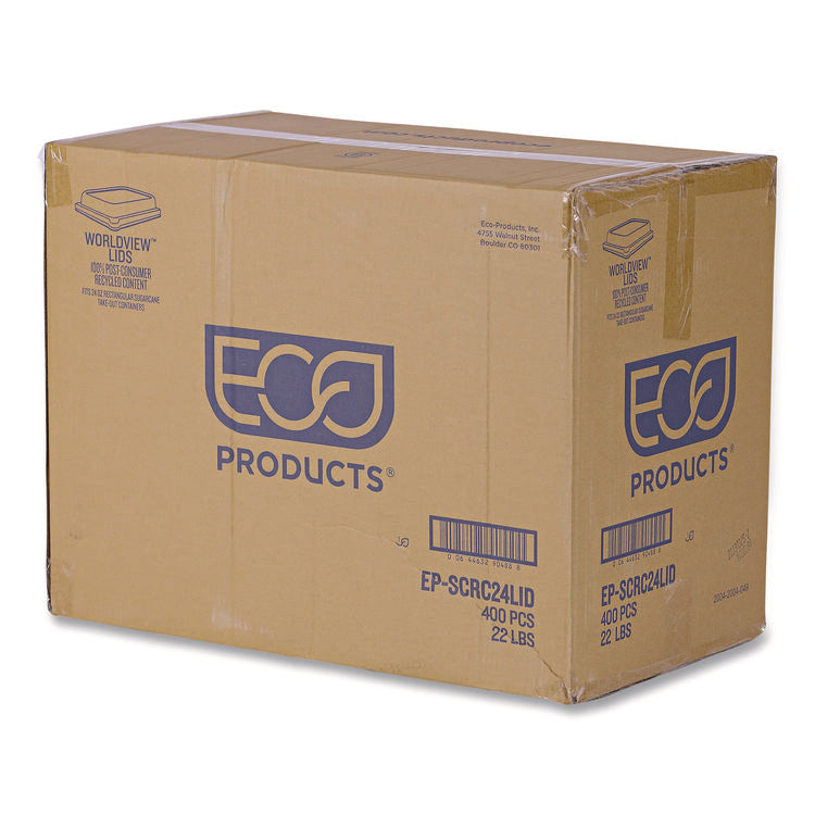 WorldView RPET Rectangular Lids, 5.84 x 8.76 x 1.37, Clear, Plastic, 50/Pack, 8 Packs/Carton
