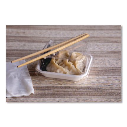 Renewable and Compostable Lids, Fits 5" Square Containers, Clear, Plastic, 50/Pack, 8 Packs/Carton
