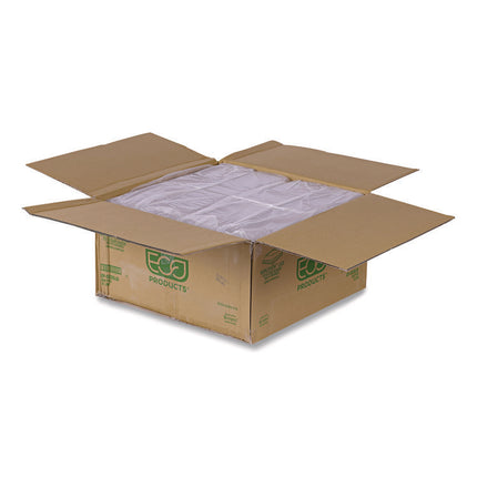 Renewable and Compostable Lids, Fits 5" Square Containers, Clear, Plastic, 50/Pack, 8 Packs/Carton