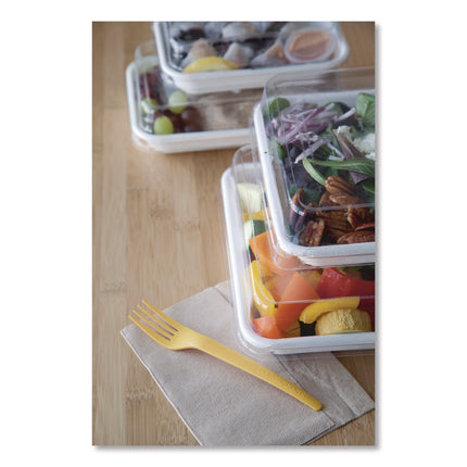 Renewable and Compostable Lids, 7.86 x 7.86 x 1.64, Clear, Plastic, 200/Carton