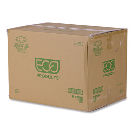 Renewable and Compostable Lids, 7.86 x 7.86 x 1.64, Clear, Plastic, 200/Carton