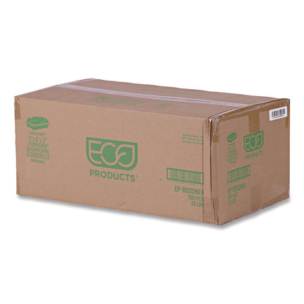 Vanguard Renewable and Compostable Sugarcane Clamshells, 3 Compartments, 9 x 6 x 3, White, 250/Carton