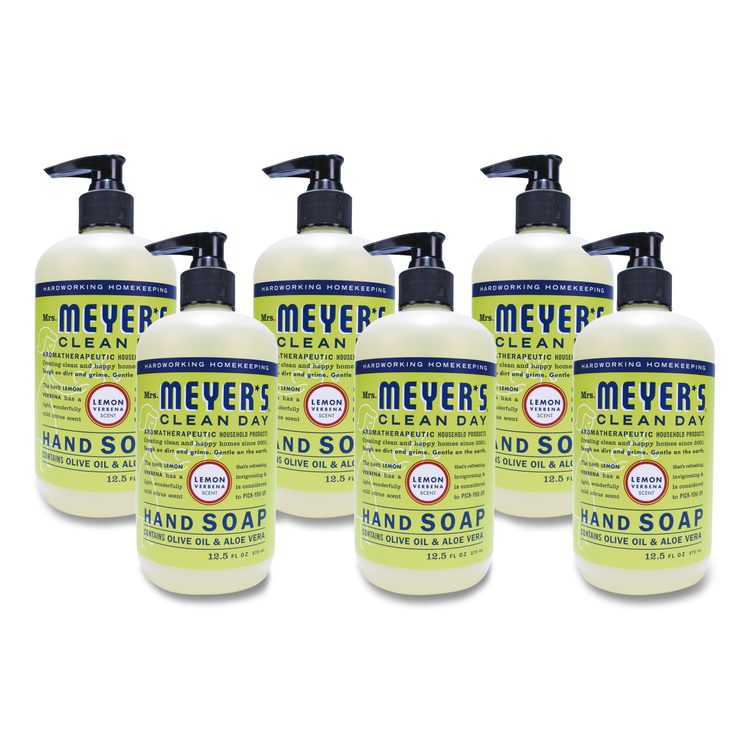 Clean Day Liquid Hand Soap, Lemon Scent, 12.5 oz, 6/Carton