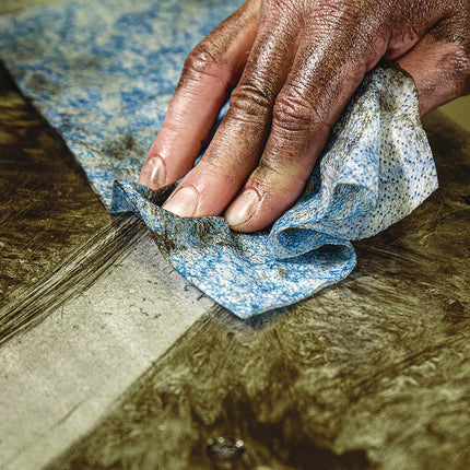 Hand Cleaner Towels, Cloth, 10 x 12, Citrus, Blue/White, 72/Bucket