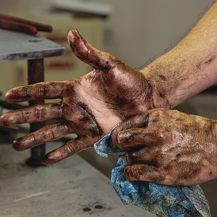 Hand Cleaner Towels, 1-Ply, 10 x 12, Citrus, Blue/White, 30/Canister