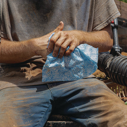 Hand Cleaner Towels, 1-Ply, 10 x 12, Citrus, Blue/White, 30/Canister