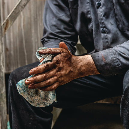 Hand Cleaner Towels, Cloth, 10 x 12, Citrus, Blue/White, 72/Bucket