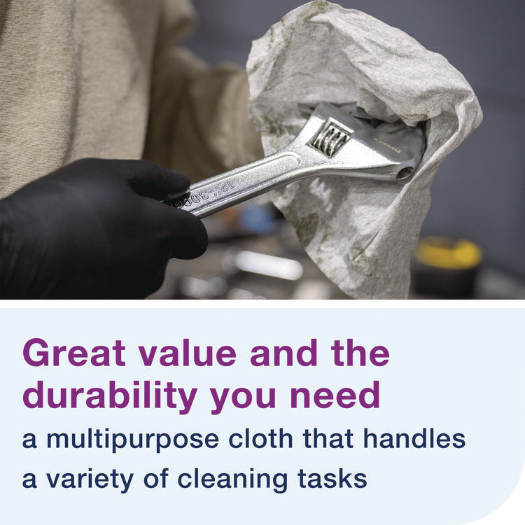 Light Duty Cleaning Cloth Pop Up Box, 1-Ply, 8.3 x 16.1, White, 120 Cloths/Pack, 10 Packs/Carton