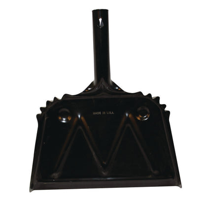 Heavy-Duty Metal Dust Pan, 12 X 14, 20-Gauge Steel, Black
