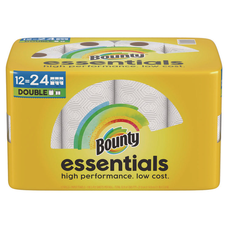 Essentials Select-A-Size Kitchen Roll Paper Towels, 2-Ply, 108 Sheets/Roll, 12 Rolls/Carton