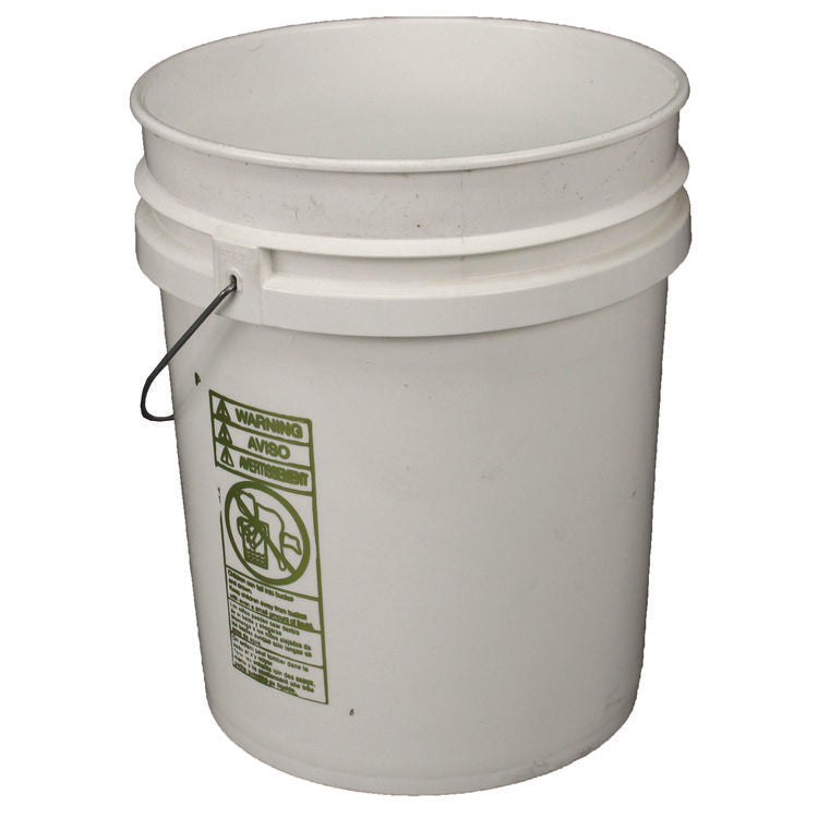 Utility Bucket with Lid, 5 gal, Polyethylene, White, 11.25" dia