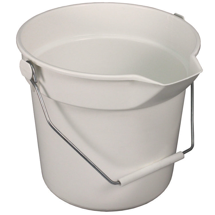 Deluxe Heavy-Duty Bucket, 10 qt, Polypropylene, Gray, 10.63" dia