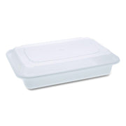Newspring VERSAtainer Microwavable Containers, Base/Lid Combo, 8.8 x 6 x 2, White/Clear, Plastic, 150/Carton