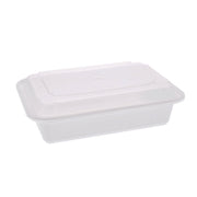 Newspring VERSAtainer Microwavable Containers, Base/Lid Combo, 8.8 x 6 x 2.5, White/Clear, Plastic, 150/Carton