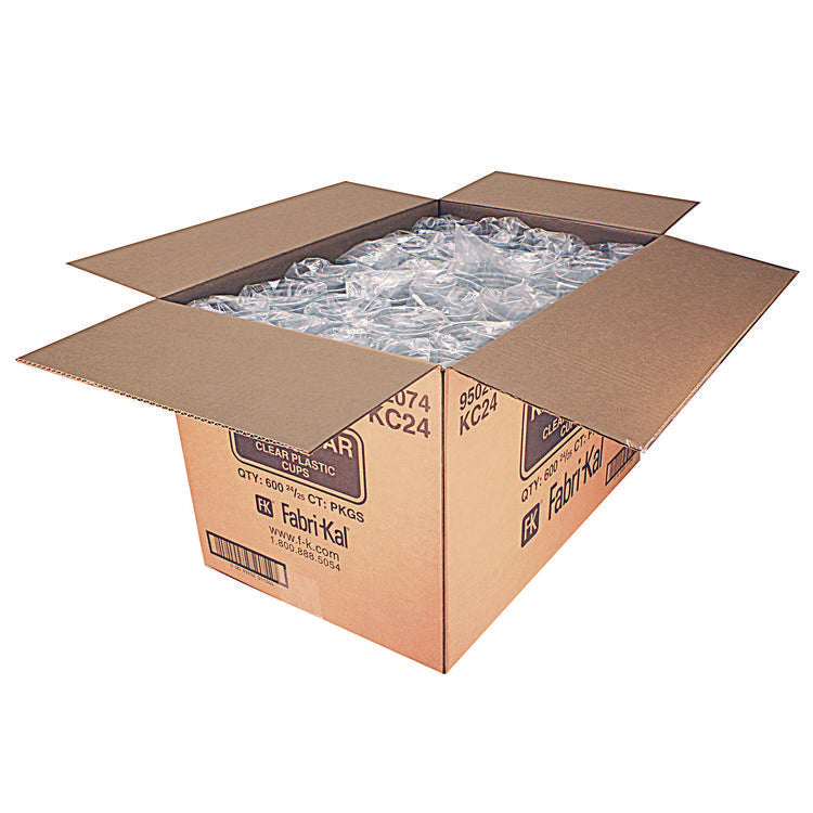 Kal-Clear PET Cold Drink Cups, 24 oz, Plastic, Clear, 25/Sleeve, 24 Sleeves/Carton