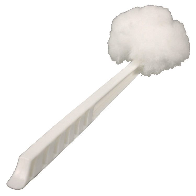 Deluxe Toilet Bowl Mop, 10" Handle, 4.5" Mop Head, White, 25/Carton