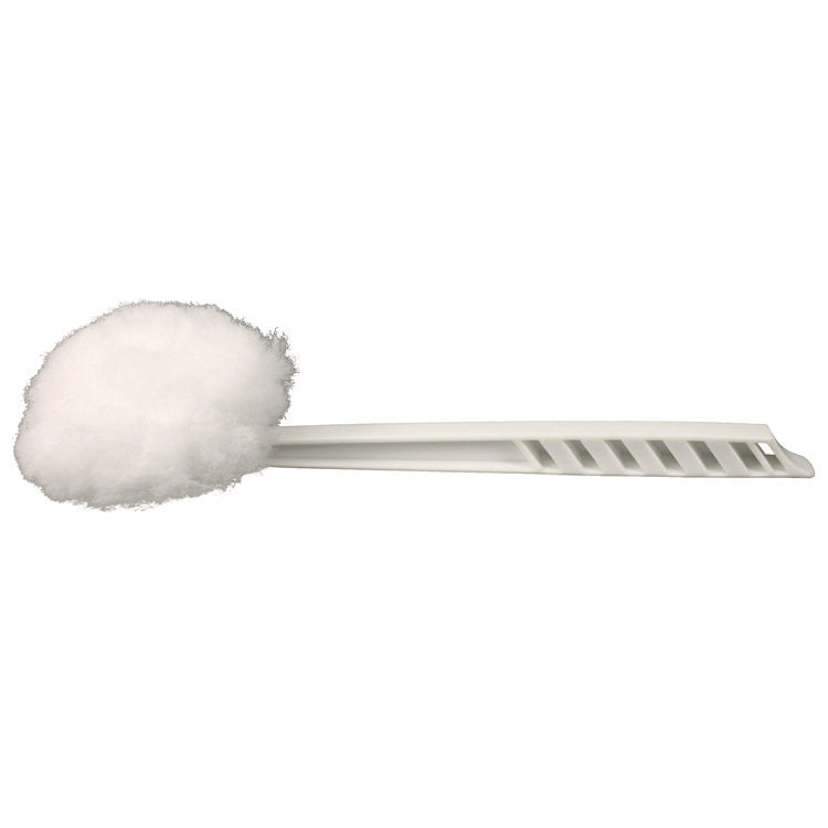 Deluxe Toilet Bowl Mop, 10" Handle, 4.5" Mop Head, White, 25/Carton