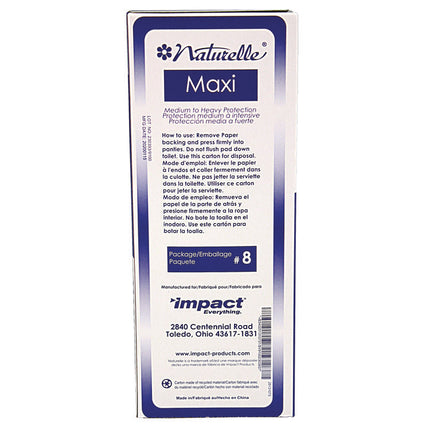 Naturelle Maxi Pads, #8 Ultra Thin, 250 Individually Wrapped/carton
