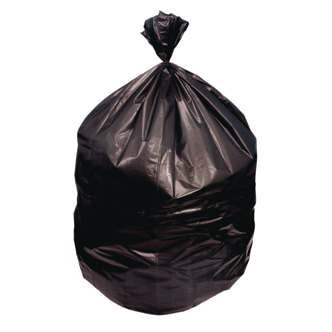Linear Low-Density Can Liners, 30 gal, 0.9 mil, 26" x 42", Black, Flat Pack, 200/Carton