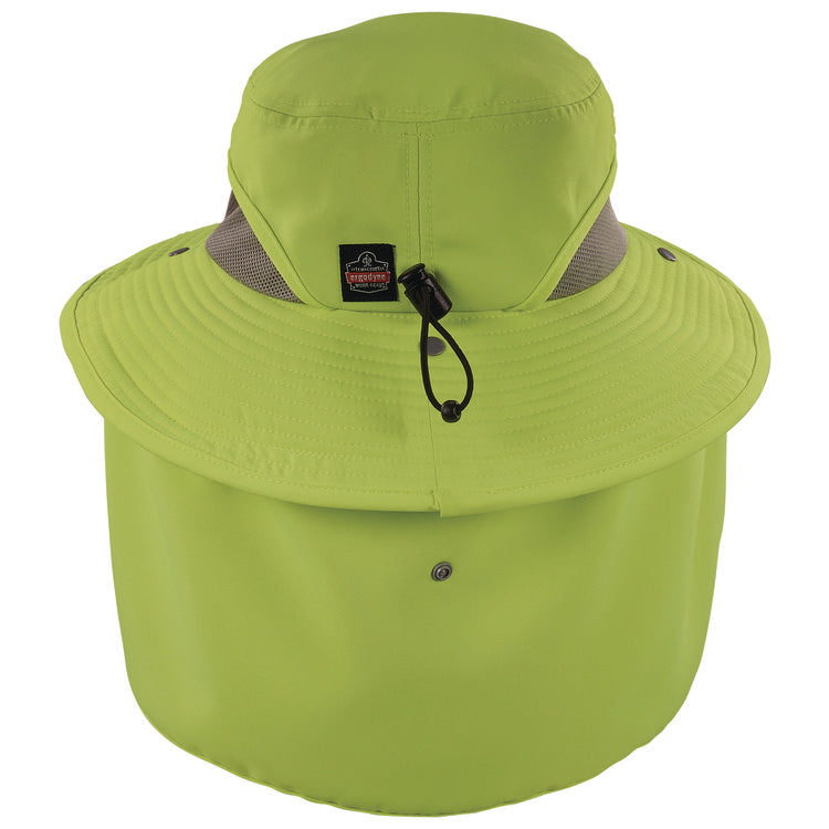 Chill-Its 8934 Ranger Hat with Neck Shade, Microfiber/Polyester, Large/X-Large, Lime