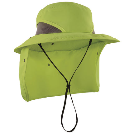 Chill-Its 8934 Ranger Hat with Neck Shade, Microfiber/Polyester, Small/Medium, Lime